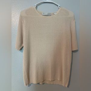 Cream colored Valerie Stevens short sleeve shirt